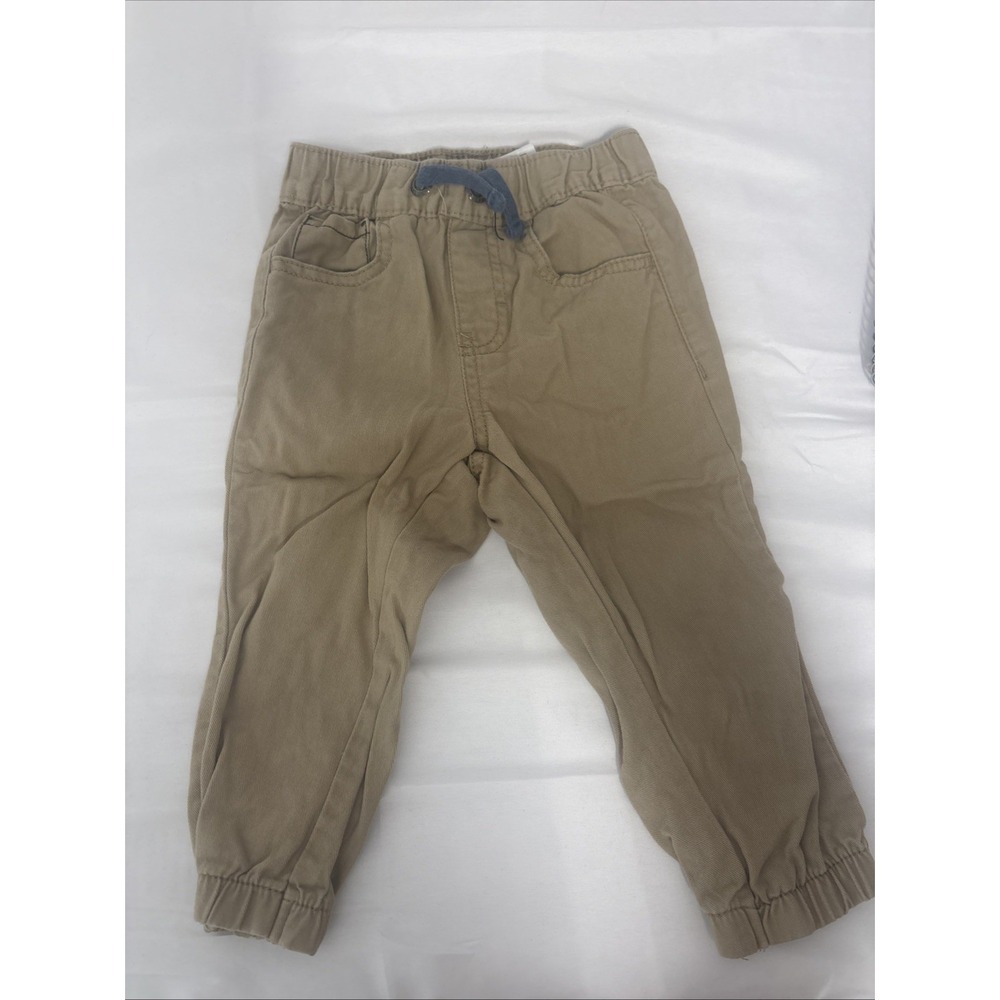 DKNY Toddler Boys Joggers Size 2T Khaki Pants Pull On Elastic Waist